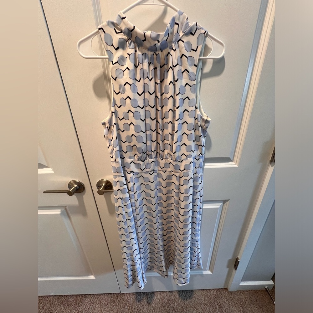 Donna Morgan Black and White Sleeveless Midi Dress